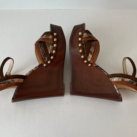 Jessica Simpson Tellira Multicolor Platform Wedge Heel Sandals Studs Size 7M - Picture 11 of 16